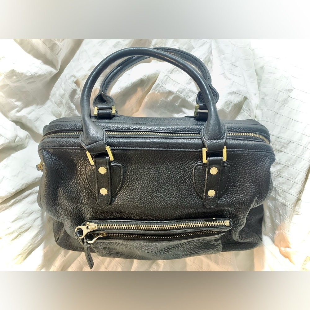 Sabrina Paris Genuine Pebbled Leather Satchel | Quiet Luxury | Mob Wife Chic